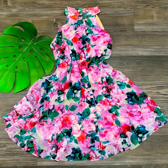 Eliza J Dresses & Skirts - NWOT Eliza J violet floral flowy chiffon dress